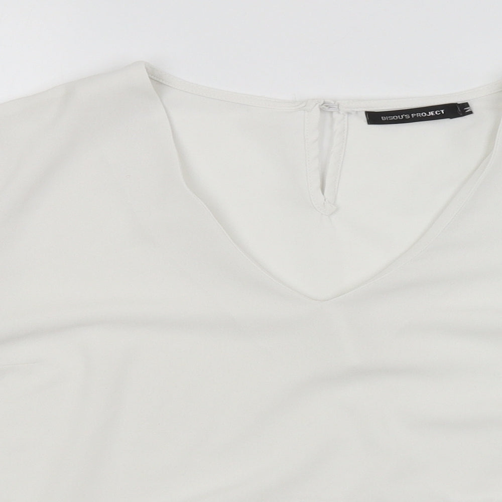 Bisou's Project Womens White   Basic Blouse Size M