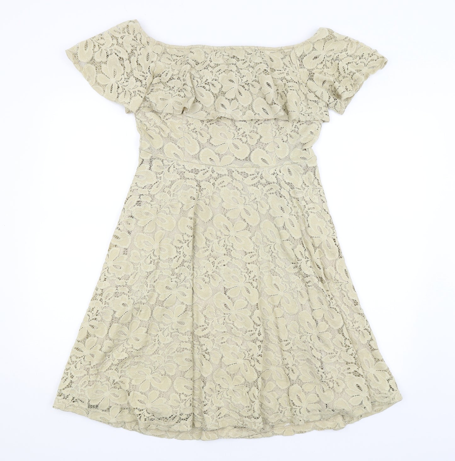 Preworn Womens Gold   Fit & Flare  Size L