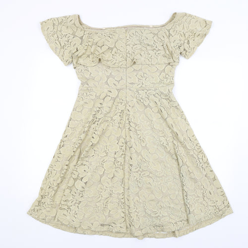 Preworn Womens Gold   Fit & Flare  Size L