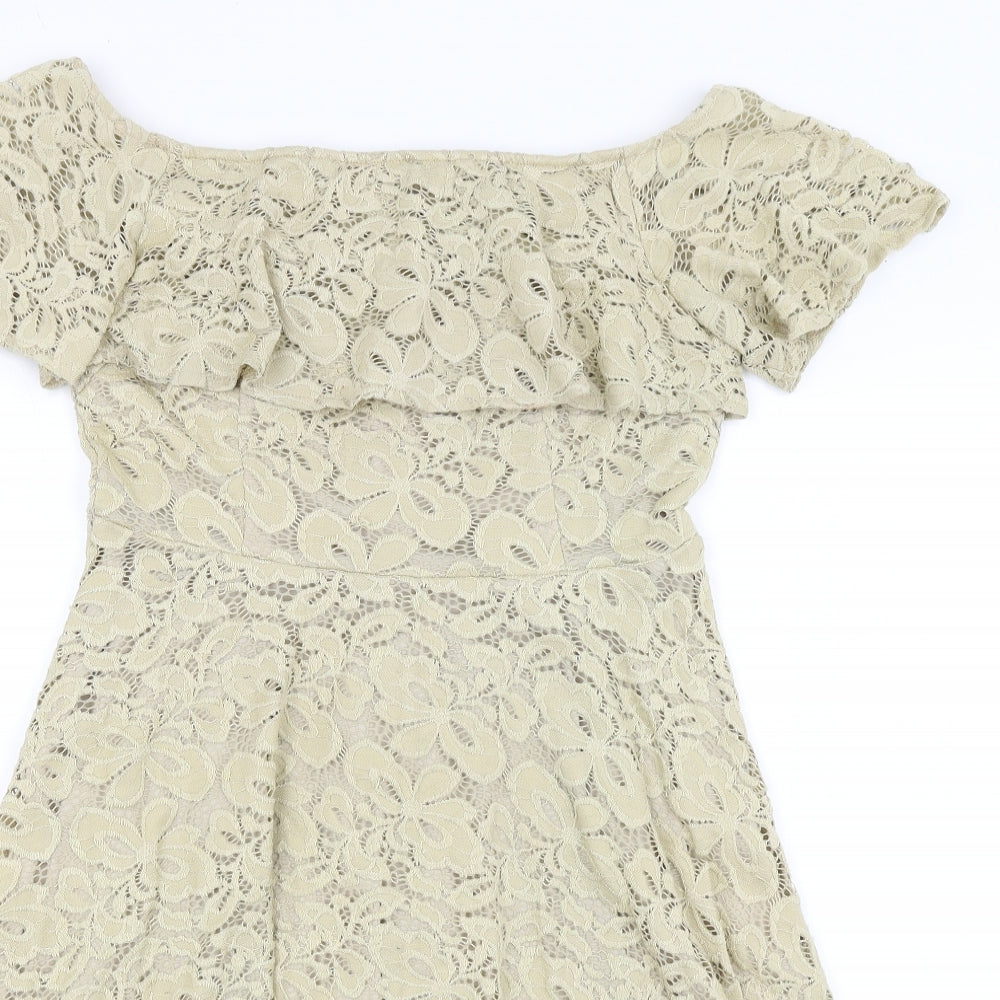 Preworn Womens Gold   Fit & Flare  Size L