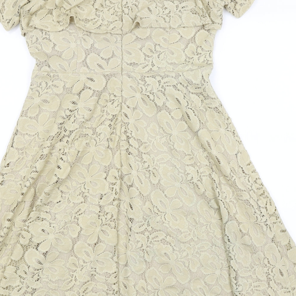 Preworn Womens Gold   Fit & Flare  Size L