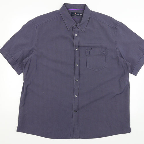 Blue Harbour Mens Purple Striped   Button-Up Size 2XL