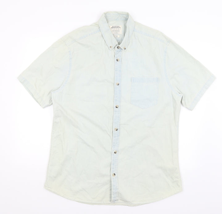 Burton Menswear Mens Blue    Button-Up Size XL