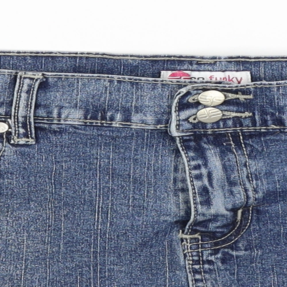 So Funky Womens Blue   Mini Skirt Size 14
