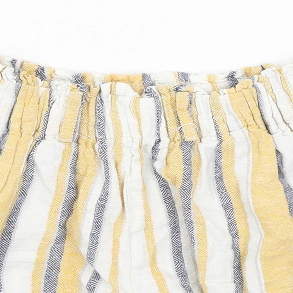 Cali 1850 Womens White Striped  Hot Pants Shorts Size S