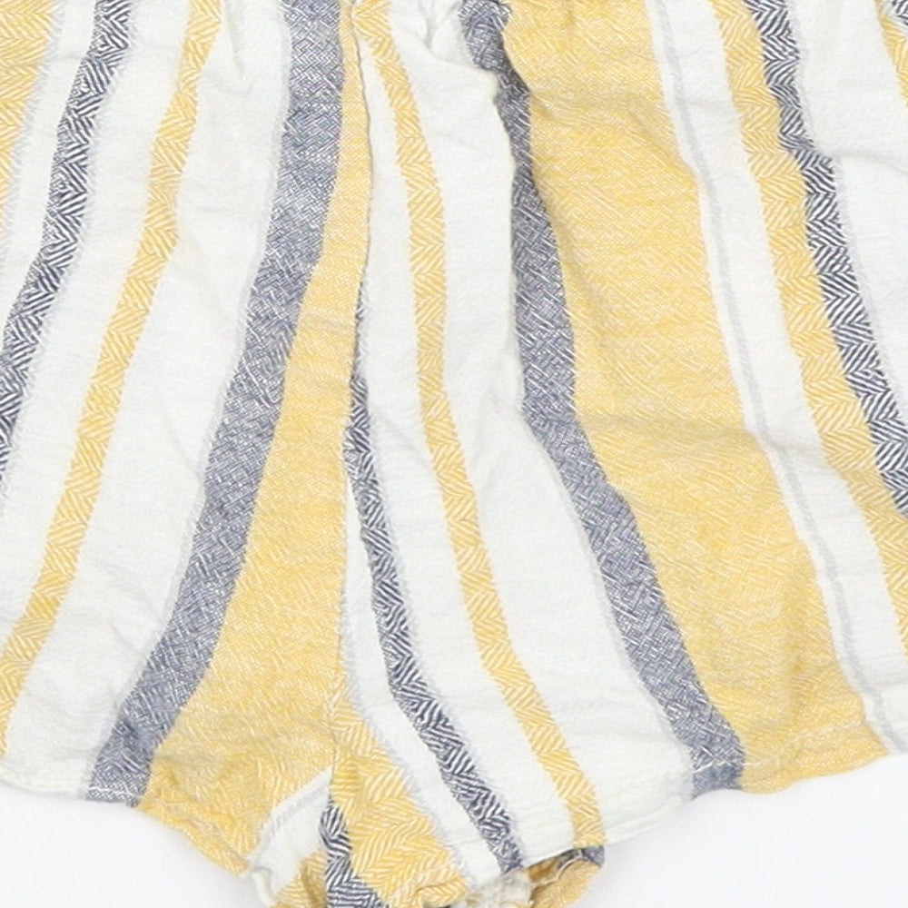 Cali 1850 Womens White Striped  Hot Pants Shorts Size S