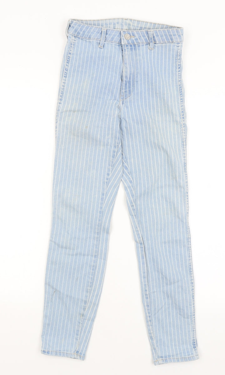 H&M Womens Blue Striped  Skinny Jeans Size 25 in L24.5 in