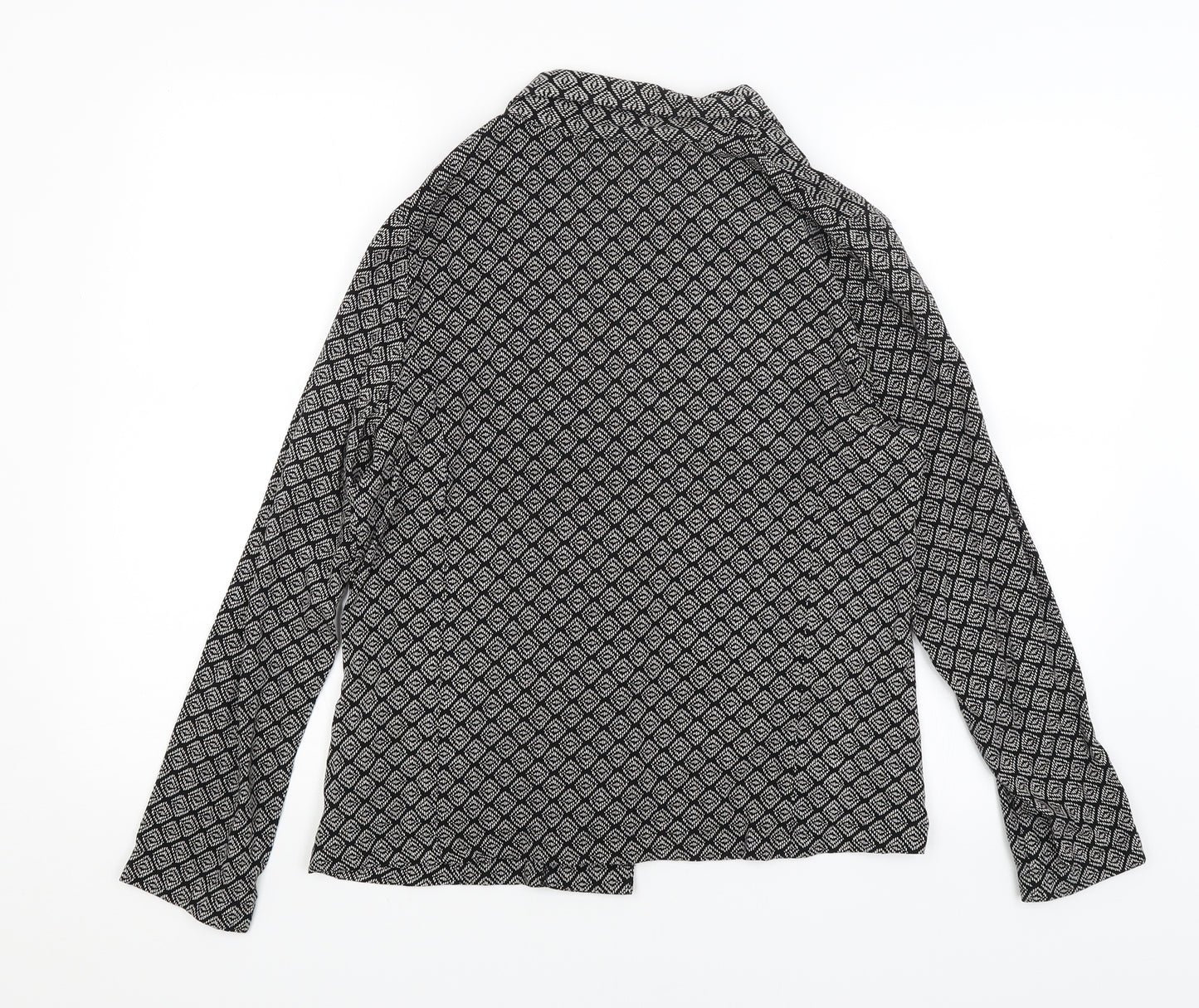 Peacocks Womens Black Geometric  Jacket Blazer Size 12