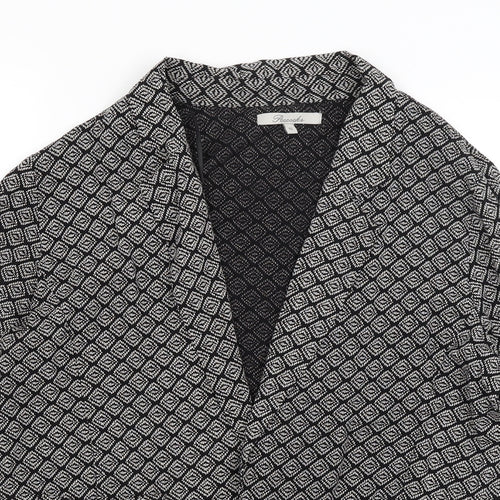 Peacocks Womens Black Geometric  Jacket Blazer Size 12