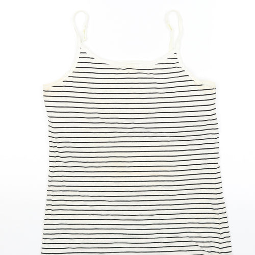 Favourites Womens White Striped  Camisole Tank Size L
