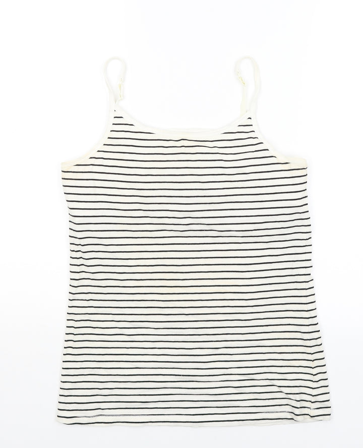 Favourites Womens White Striped  Camisole Tank Size L