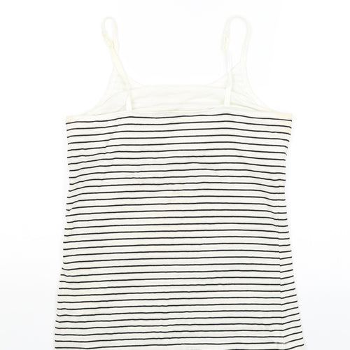 Favourites Womens White Striped  Camisole Tank Size L