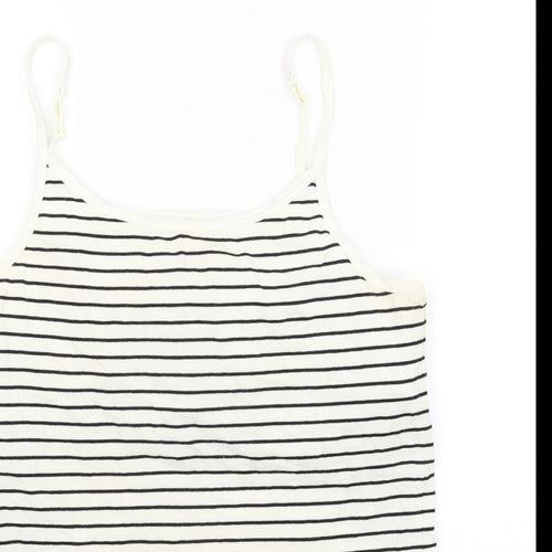 Favourites Womens White Striped  Camisole Tank Size L