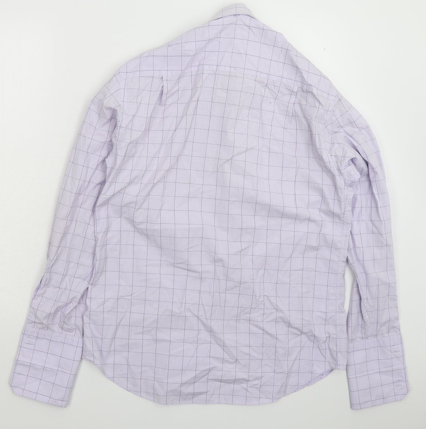 NEXT Mens Purple Check   Dress Shirt Size 15