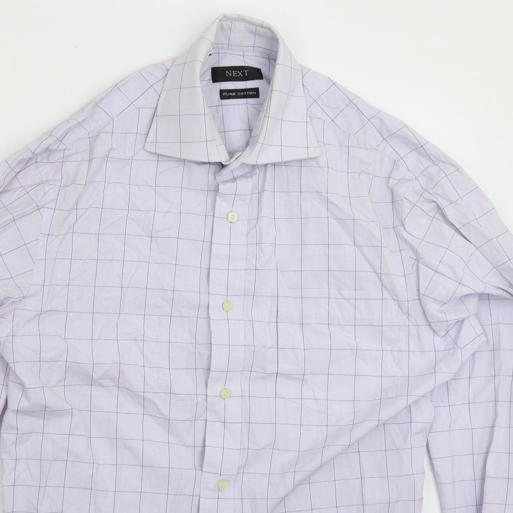 NEXT Mens Purple Check   Dress Shirt Size 15