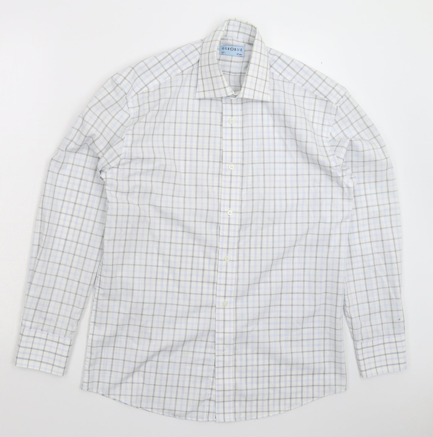 Osborne Mens White Check   Dress Shirt Size 14.5