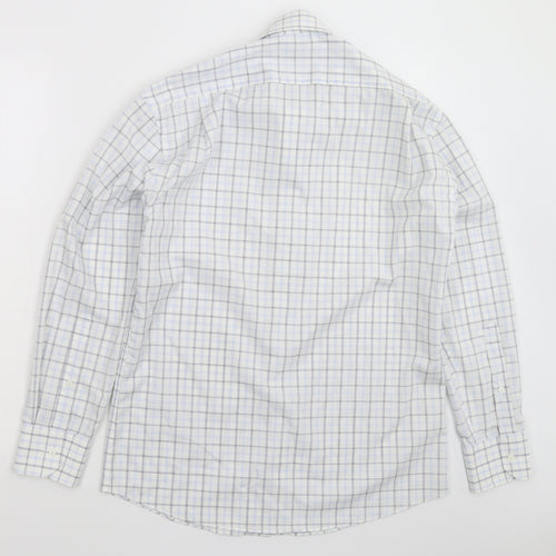 Osborne Mens White Check   Dress Shirt Size 14.5
