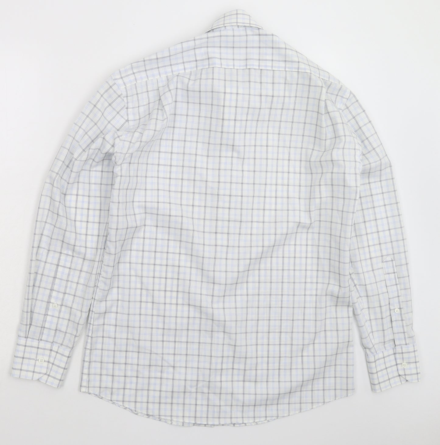 Osborne Mens White Check   Dress Shirt Size 14.5