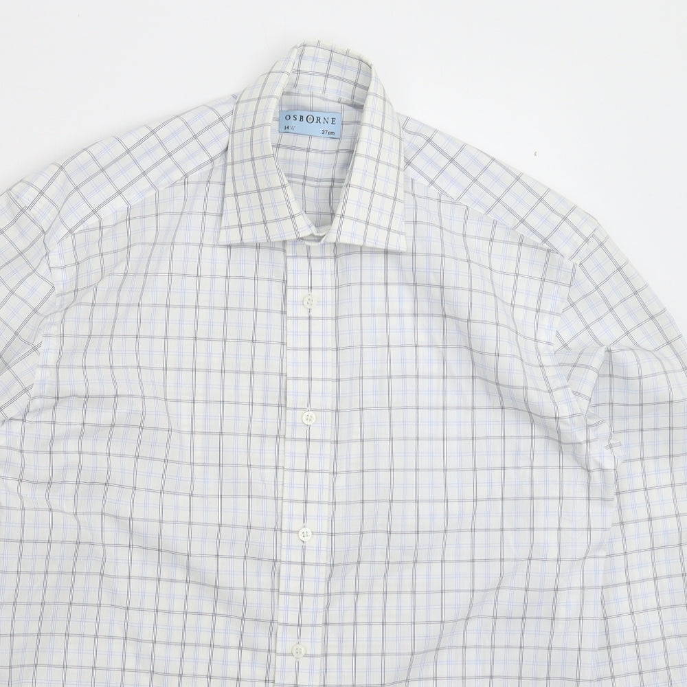 Osborne Mens White Check   Dress Shirt Size 14.5