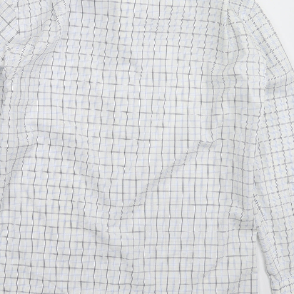 Osborne Mens White Check   Dress Shirt Size 14.5