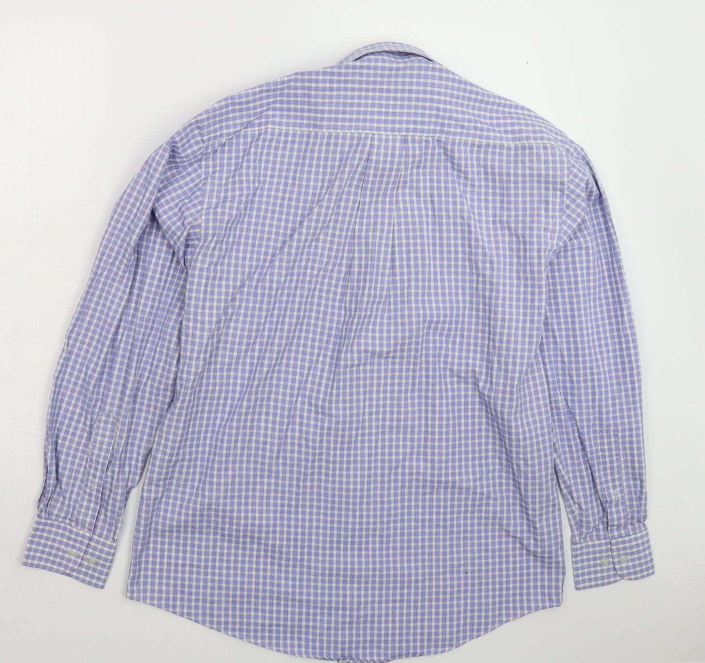 Armando Mens Blue Check   Dress Shirt Size 15.5