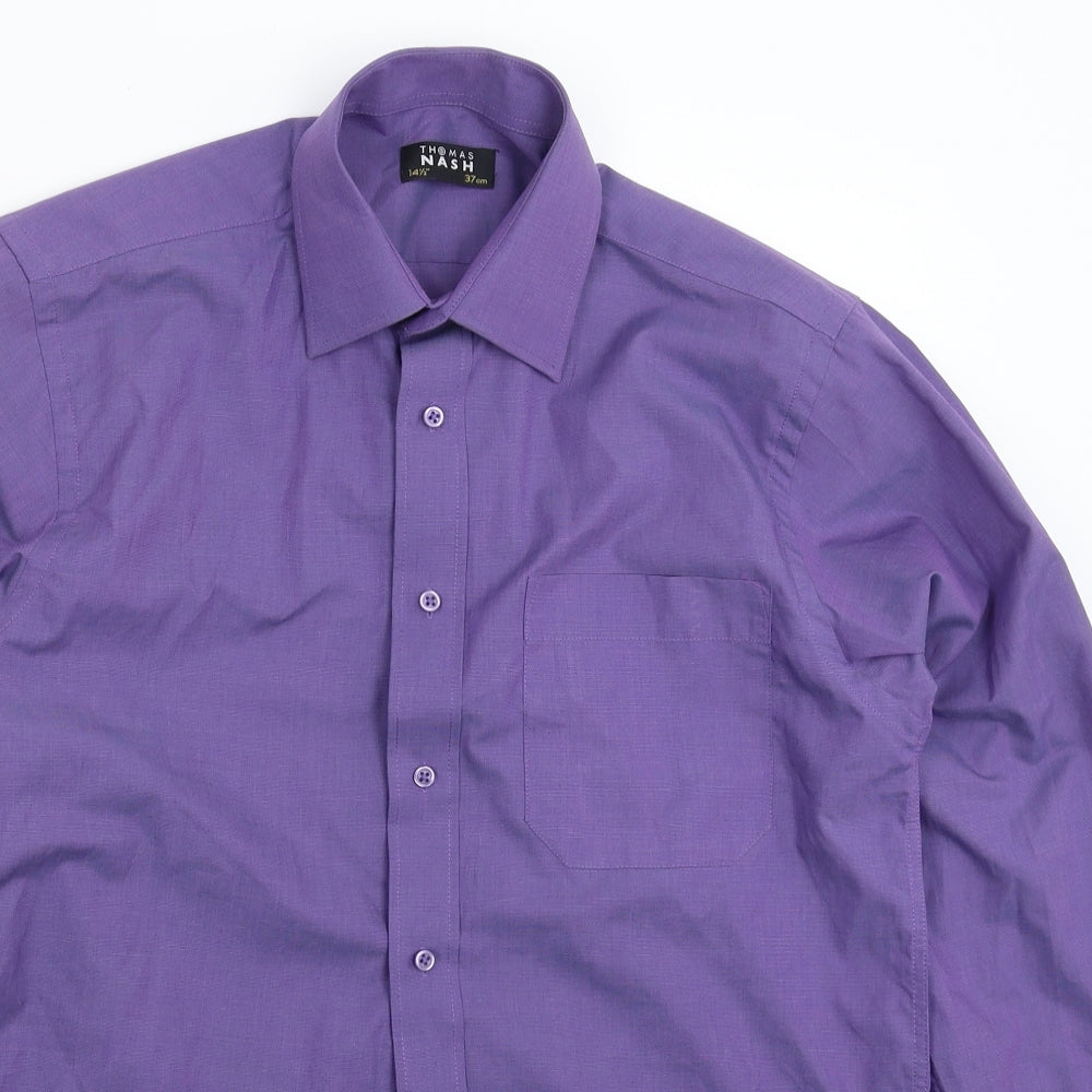 Thomas Nash Mens Purple    Dress Shirt Size 14.5