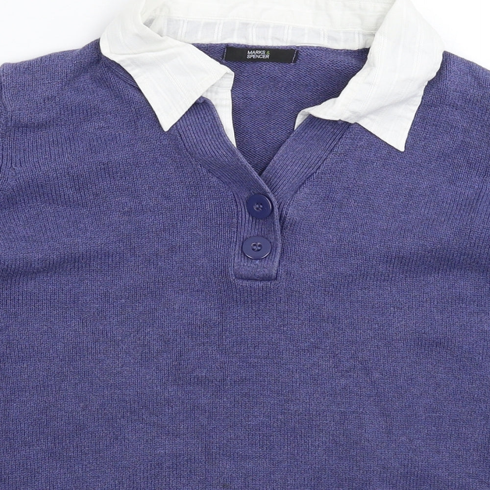 Marks and Spencer Womens Blue  Knit Pullover Jumper Size 16