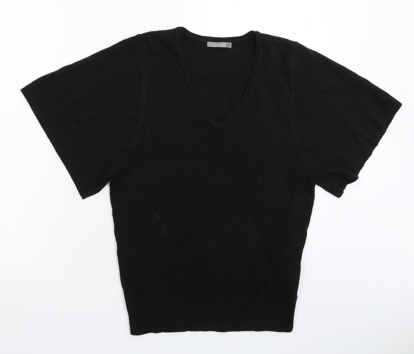 South Womens Black  Knit Pullover Jumper Size 8
