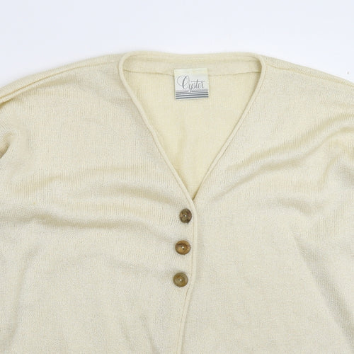 Oyster Womens Beige  Knit Cardigan Jumper Size 18