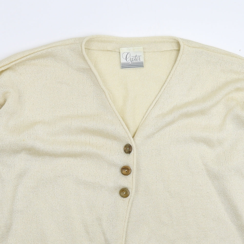 Oyster Womens Beige  Knit Cardigan Jumper Size 18
