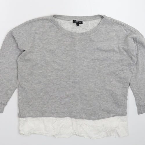 Topshop Womens Grey   Pullover Sweatshirt Size 6