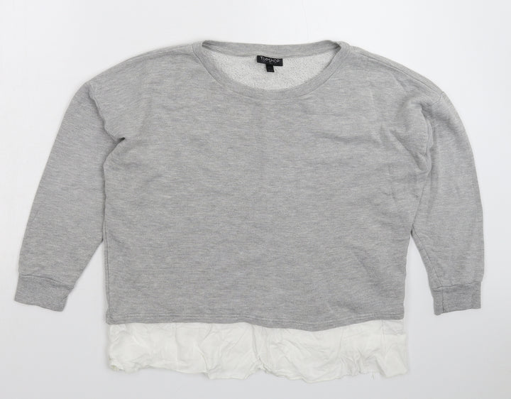 Topshop Womens Grey   Pullover Sweatshirt Size 6