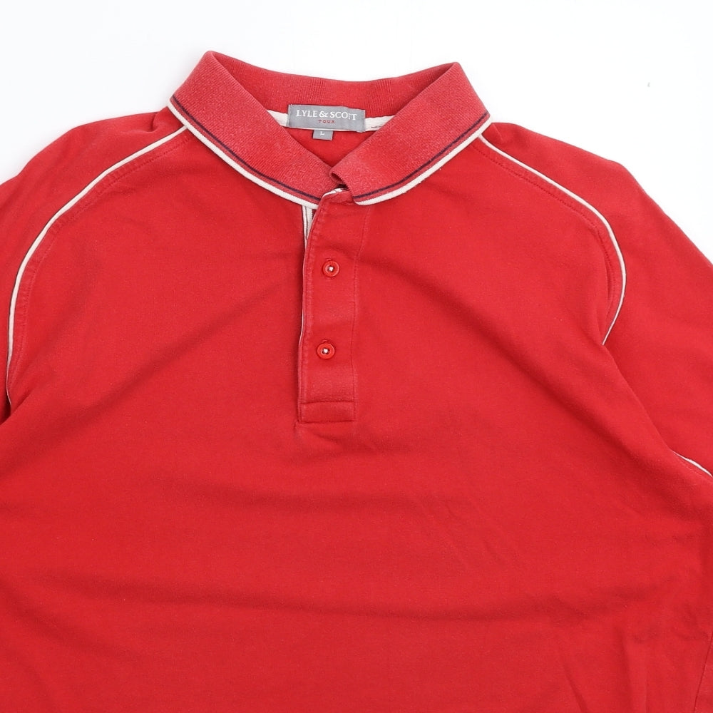 Lyle & Scott Mens Red    Polo Size L