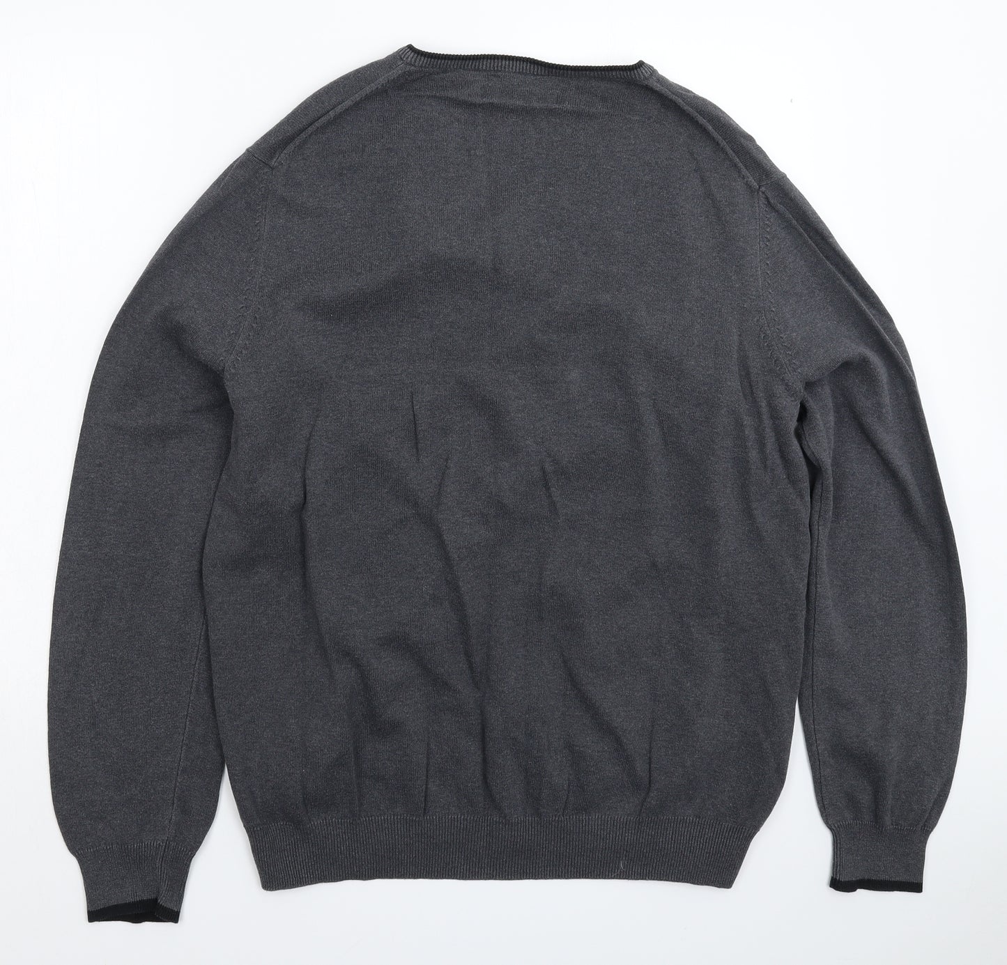 Ben Sherman Mens Grey  Knit Pullover Jumper Size L