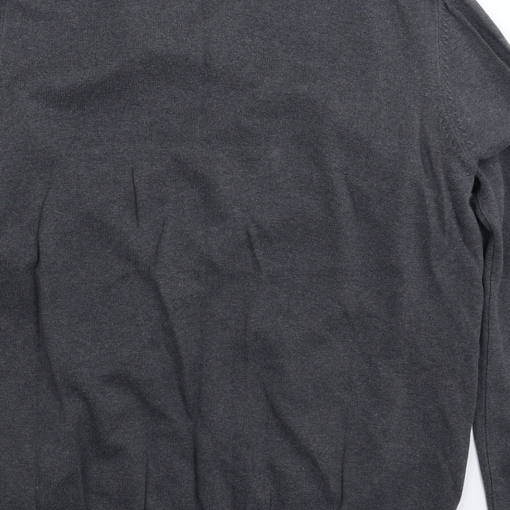 Ben Sherman Mens Grey  Knit Pullover Jumper Size L