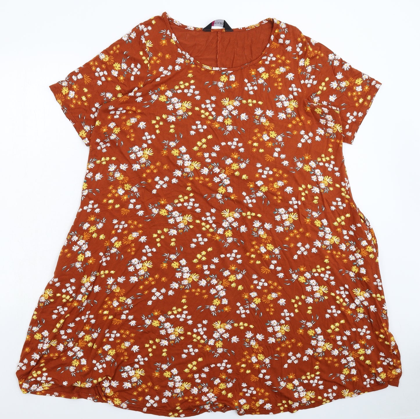 Yours Womens Brown Floral  Fit & Flare  Size 18