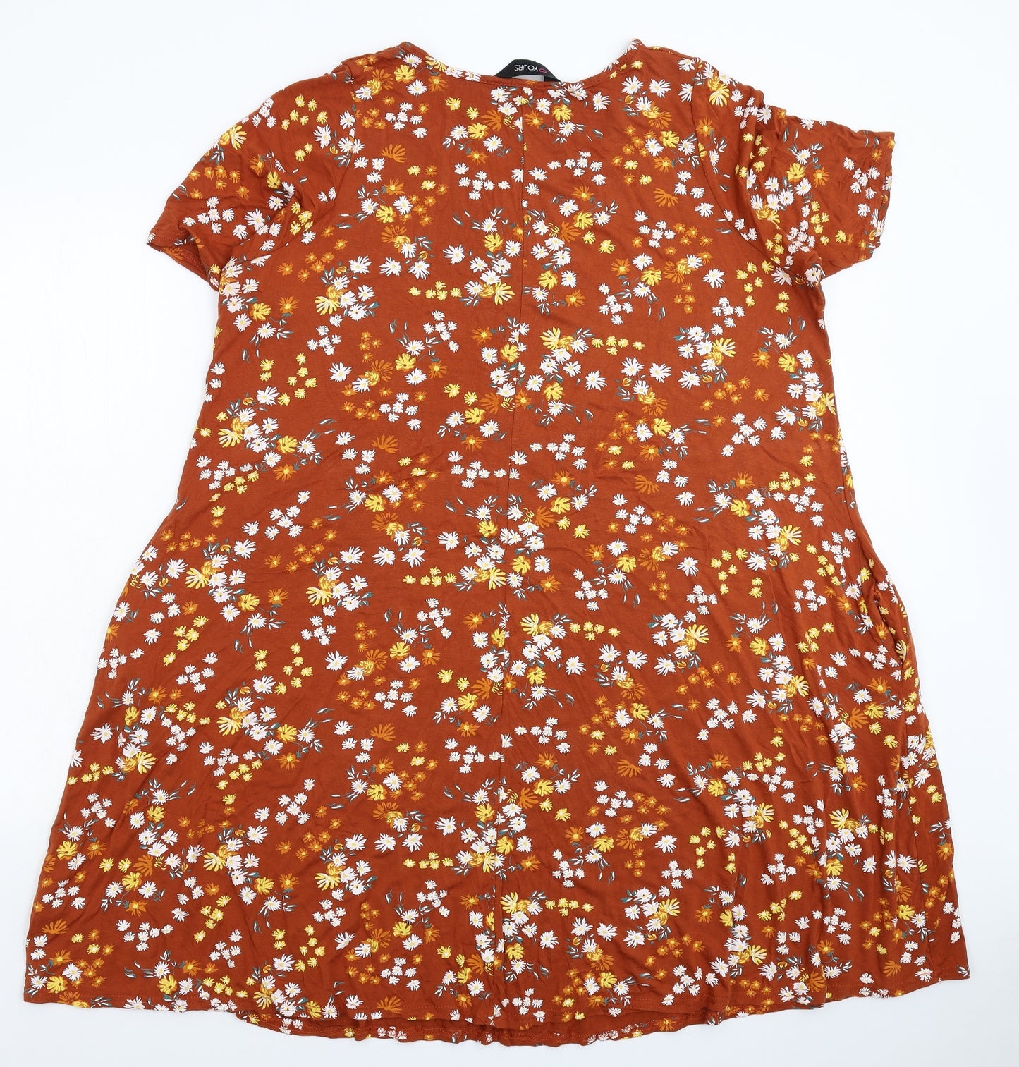 Yours Womens Brown Floral  Fit & Flare  Size 18