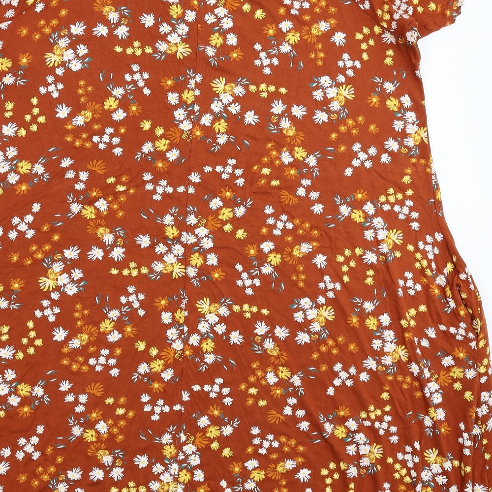Yours Womens Brown Floral  Fit & Flare  Size 18
