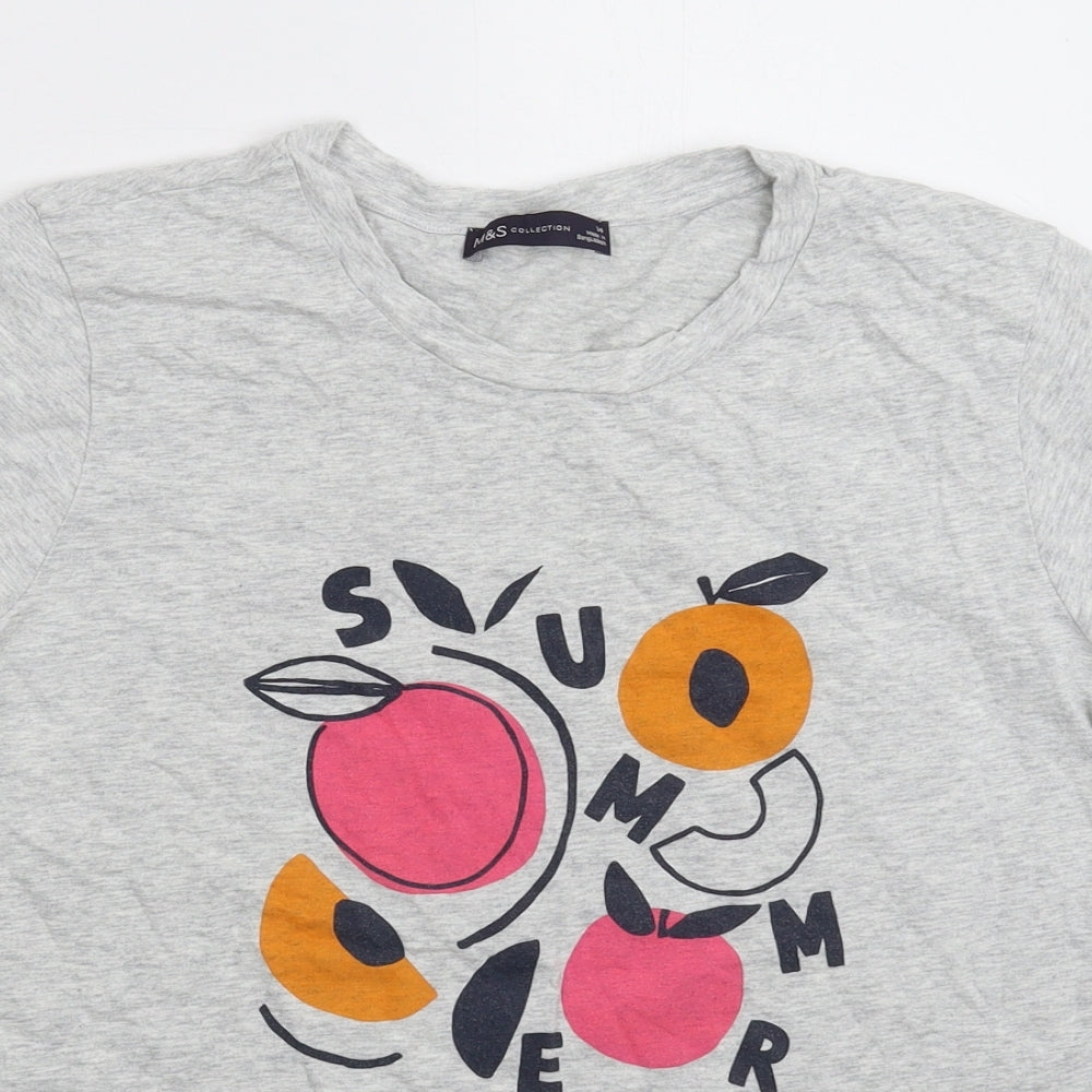 Marks and Spencer Womens Grey   Basic T-Shirt Size 14