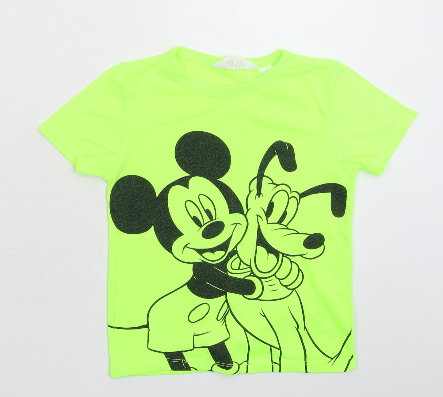 H&M Girls Green   Basic T-Shirt Size 5-6 Years  - Disney