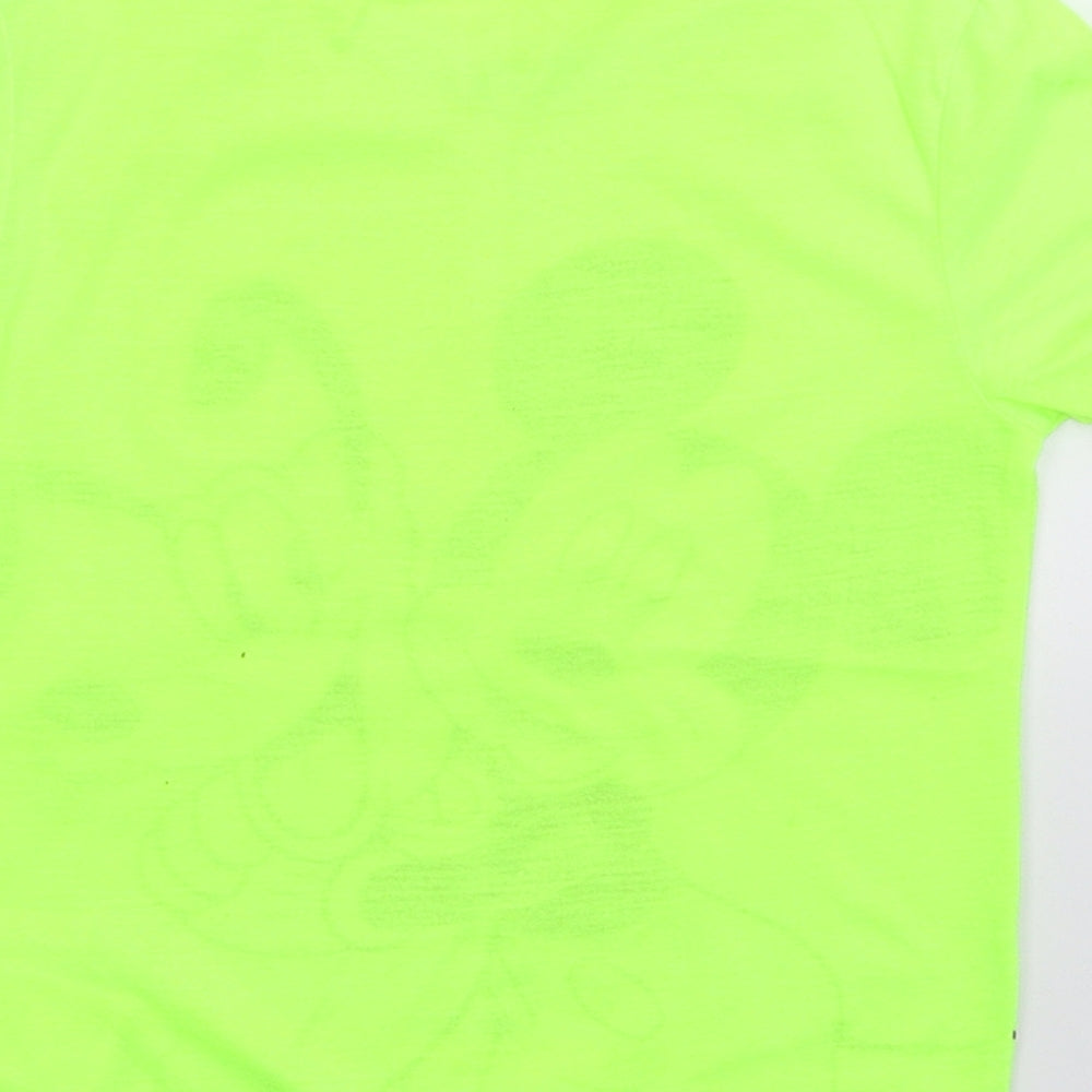 H&M Girls Green   Basic T-Shirt Size 5-6 Years  - Disney
