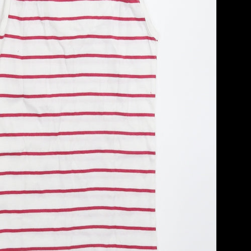 TU Womens White Striped  Basic Tank Size 12