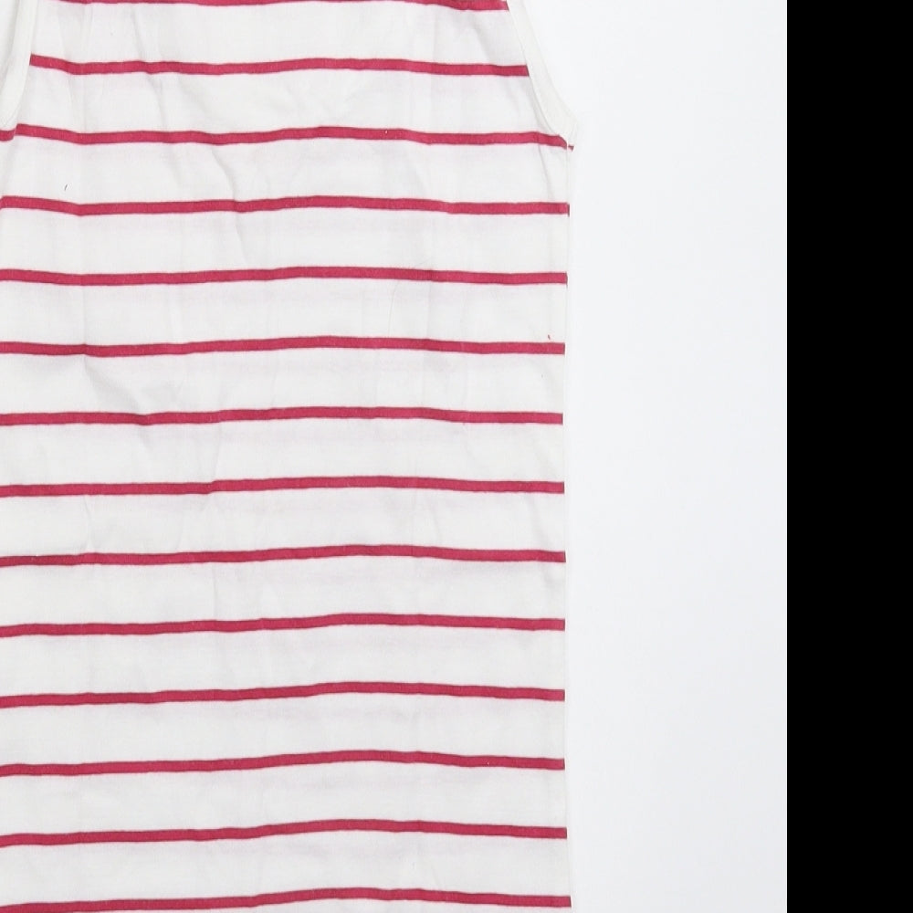TU Womens White Striped  Basic Tank Size 12
