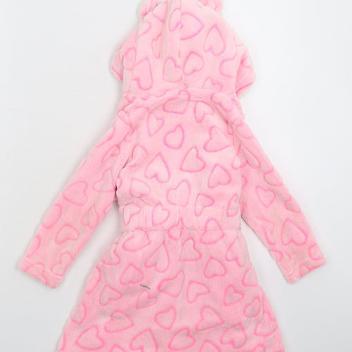 Young Dimension Girls Pink Solid Fleece Kimono Robe Size 3-4 Years