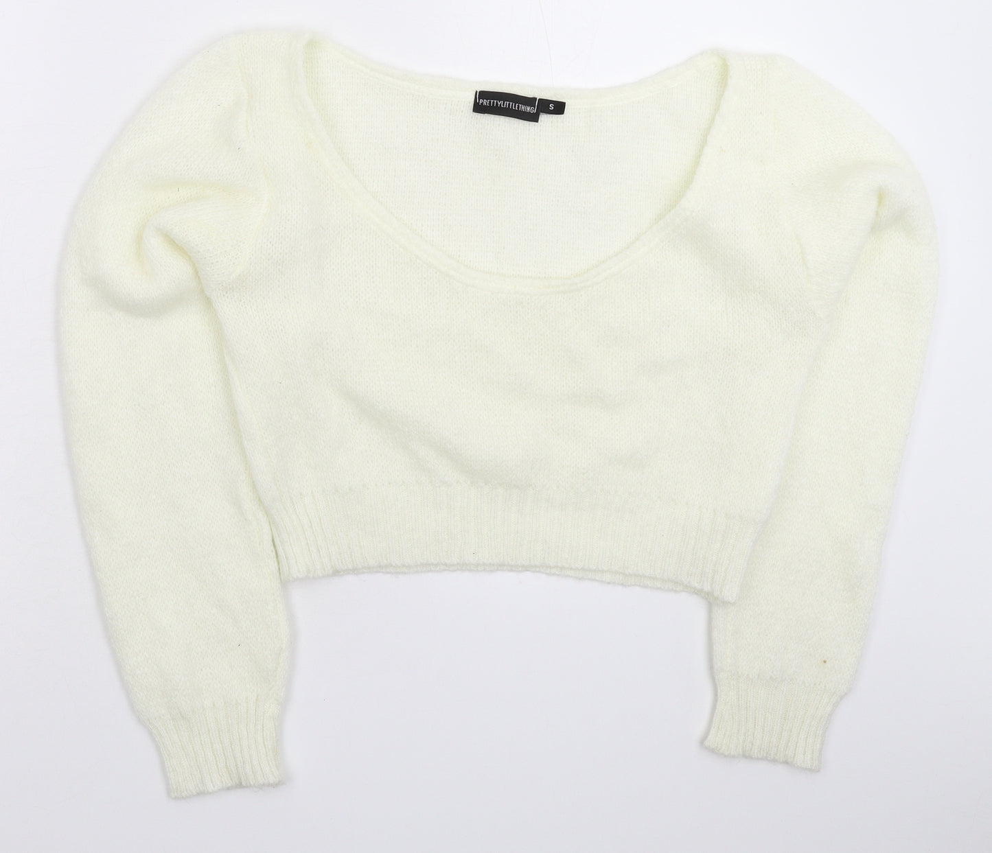 PRETTYLITTLETHING Womens White  Knit Pullover Jumper Size S