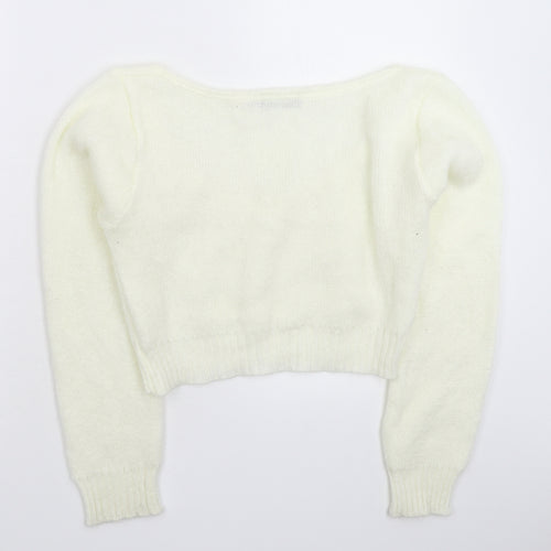 PRETTYLITTLETHING Womens White  Knit Pullover Jumper Size S