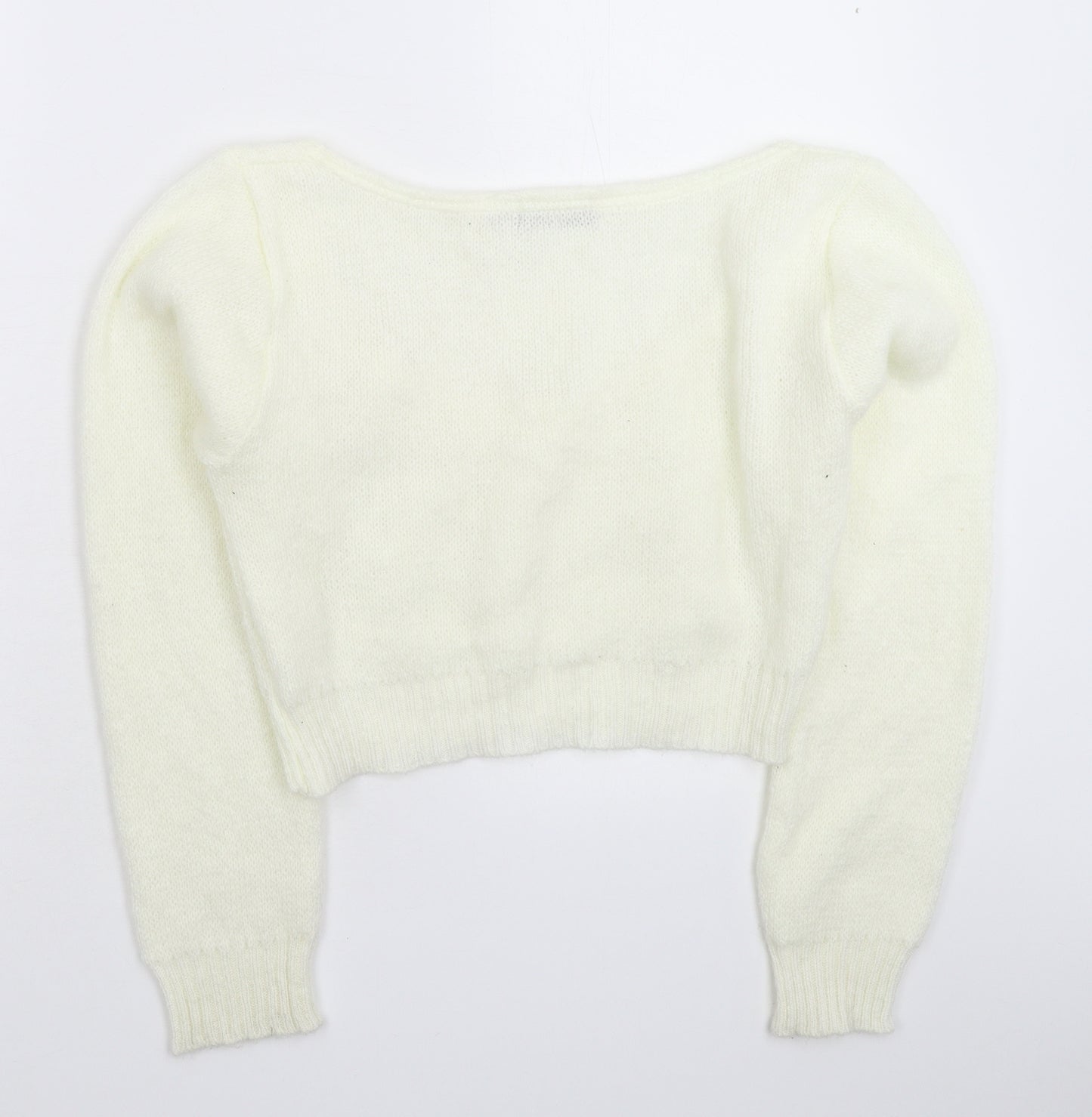 PRETTYLITTLETHING Womens White  Knit Pullover Jumper Size S