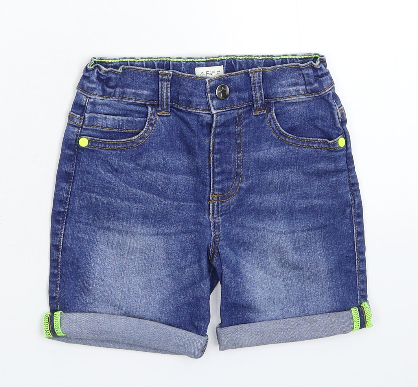 F&F Boys Blue  Denim Bermuda Shorts Size 3-4 Years