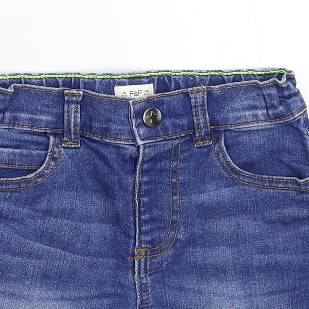 F&F Boys Blue  Denim Bermuda Shorts Size 3-4 Years