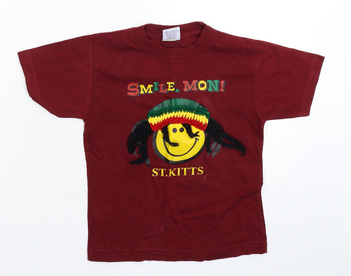 Tropical World Boys Brown Basic T-Shirt Size 6 Years